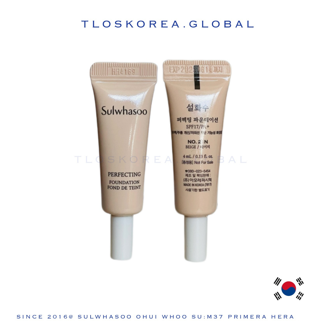 Kem nền Sulwhasoo hoàn hảo/che khuyết điểm/mượt da/không lộ/lâu trôi Sulwhasoo perfecting foundation 4ml