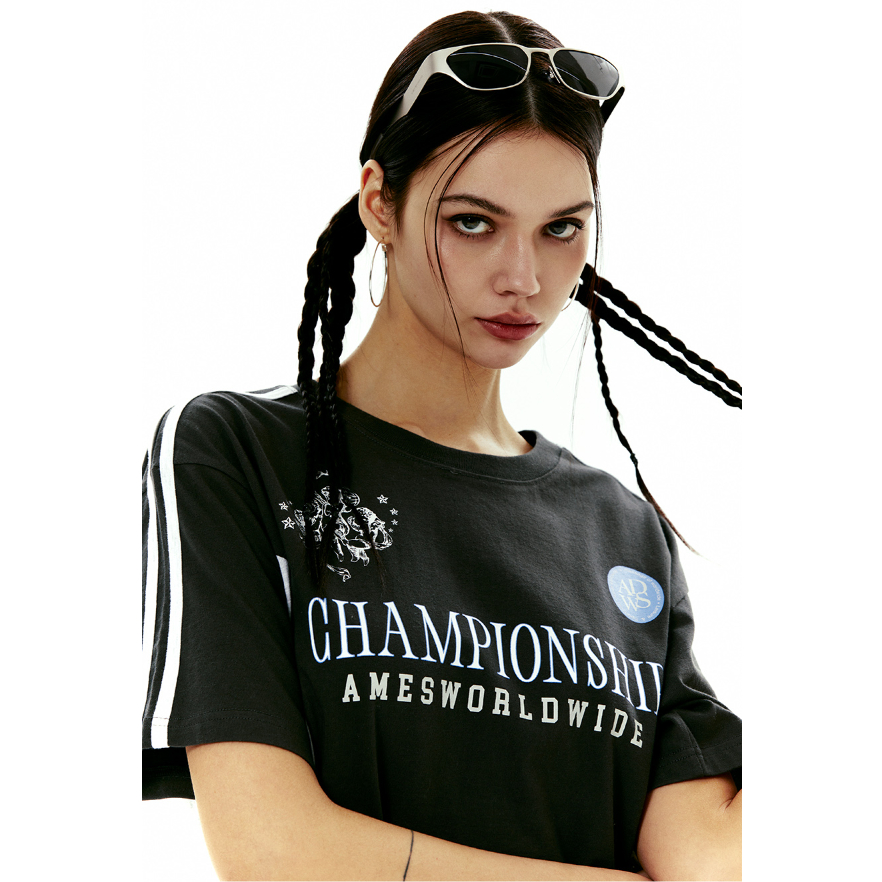Áo Thun 100% Chính Hãng   CHAMPIONSHIP TEE / 3 Màu / 2 Kích Cỡ / Ngắn Tay / Sản Phẩm Hàn Quốc