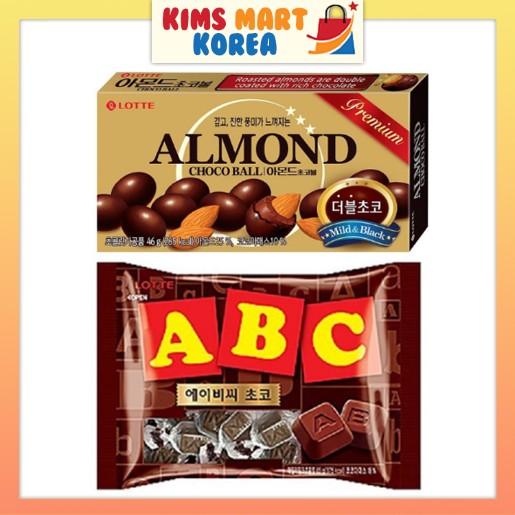 Lotte Almond Choco Ball Double Chocolate ABC Milk Chocolate Snack Hàn Quốc 46 ~ 72g
