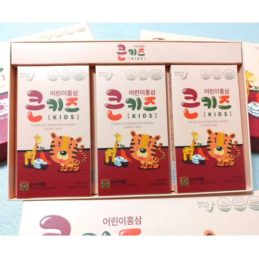 Hộp nước hồng sâm trẻ em Soonsoo Food Children's Red Ginseng Big Kids Gold 10g x 30 gói