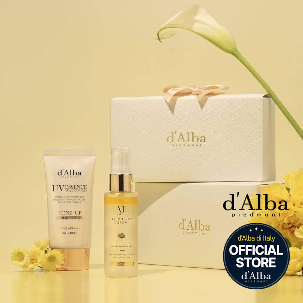 [d'Alba Official] SET QUÀ TẶNG Serum dạng xịt căng bóng 50ml + Kem Chống Nắng Nâng Tone 50ml