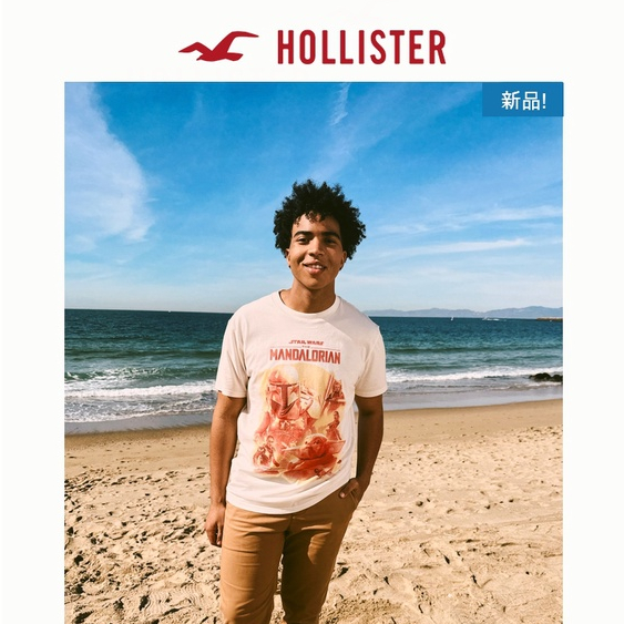 Áo Thun In Họa Tiết Hollister Spring 2023 Cá Tính Cho Nam 325751-1
