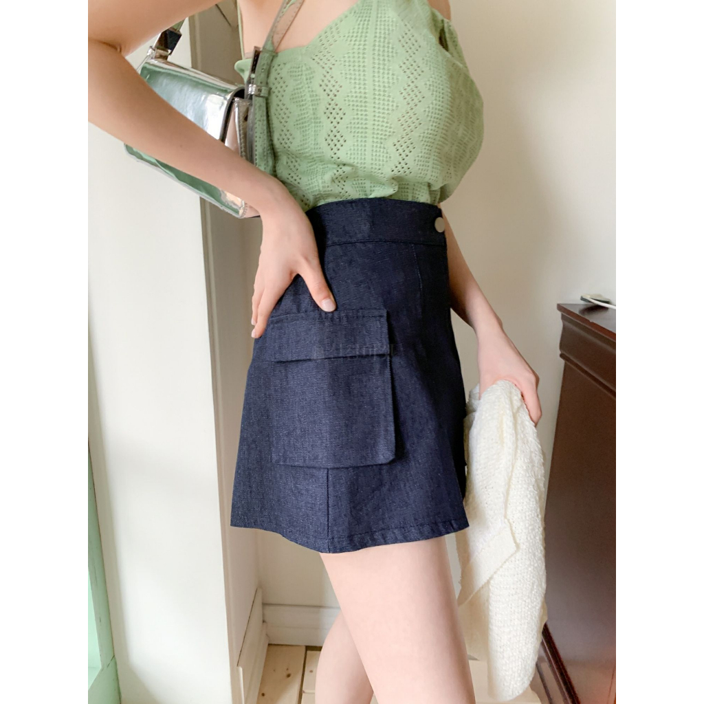 Chân Váy Jean Mini Có Túi Hàng Mới y2k