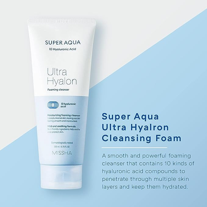 Sữa Rửa Mặt Tạo Bọt Missha Super Aqua Ultra Hyalron Cleansing Foam 200ML