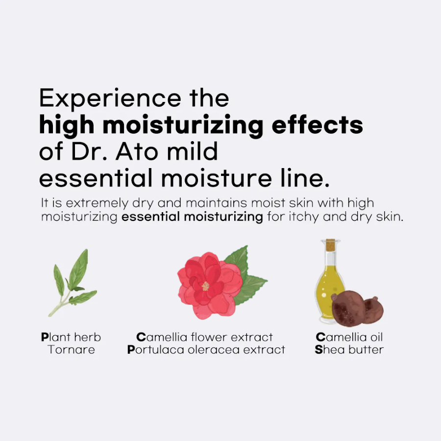 Sữa dưỡng ẩm, sữa tắm dịu nhẹ cho bé Dr.ato Essential Moisture Lotion/ body wash 500ml