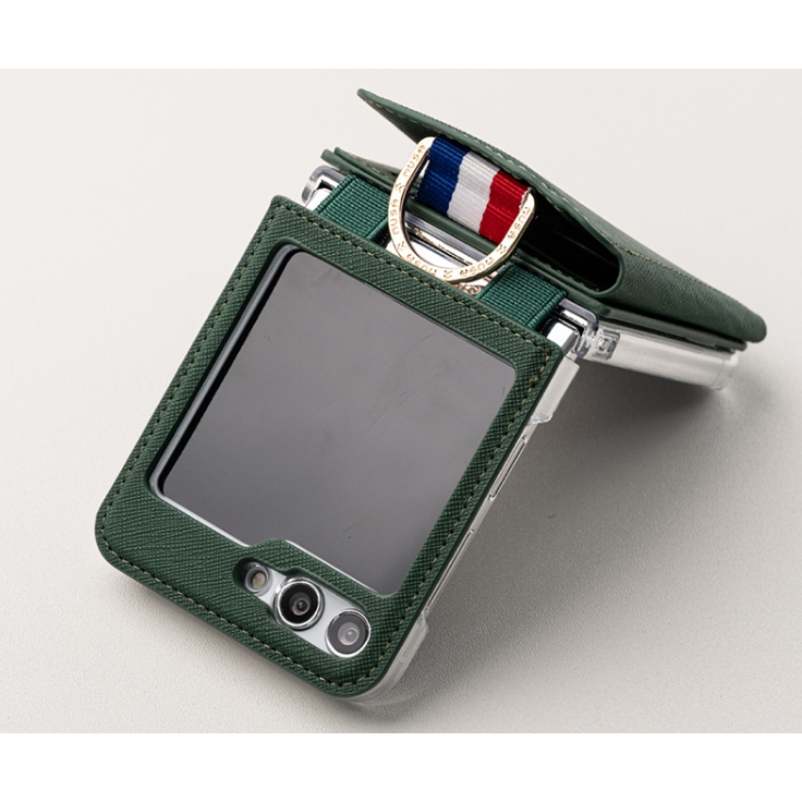 Bao da galaxy z flip5 / z flip4 case card pocket hand ring vere