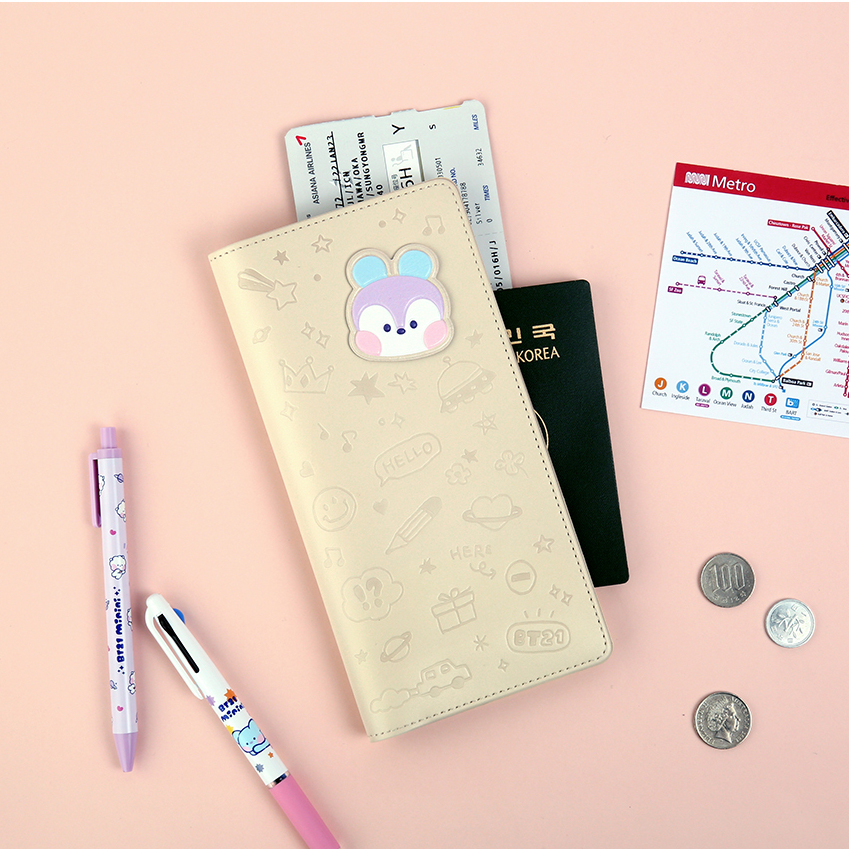 Bao Da Bọc Hộ Chiếu mini In Hình BT21 2023