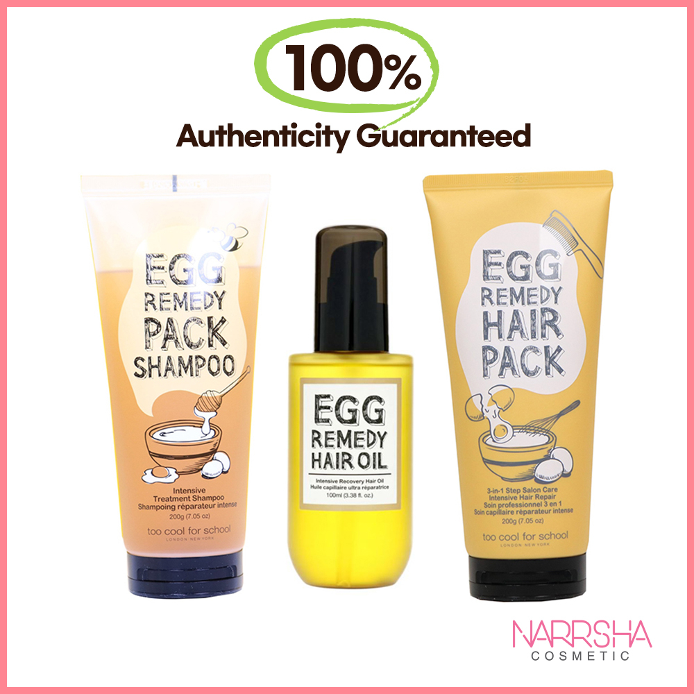Egg Remedy Hair Oil - 100ml & Hair Pack - 200g & Pack Shampoo - 200g & Hair Essence - 100ml
