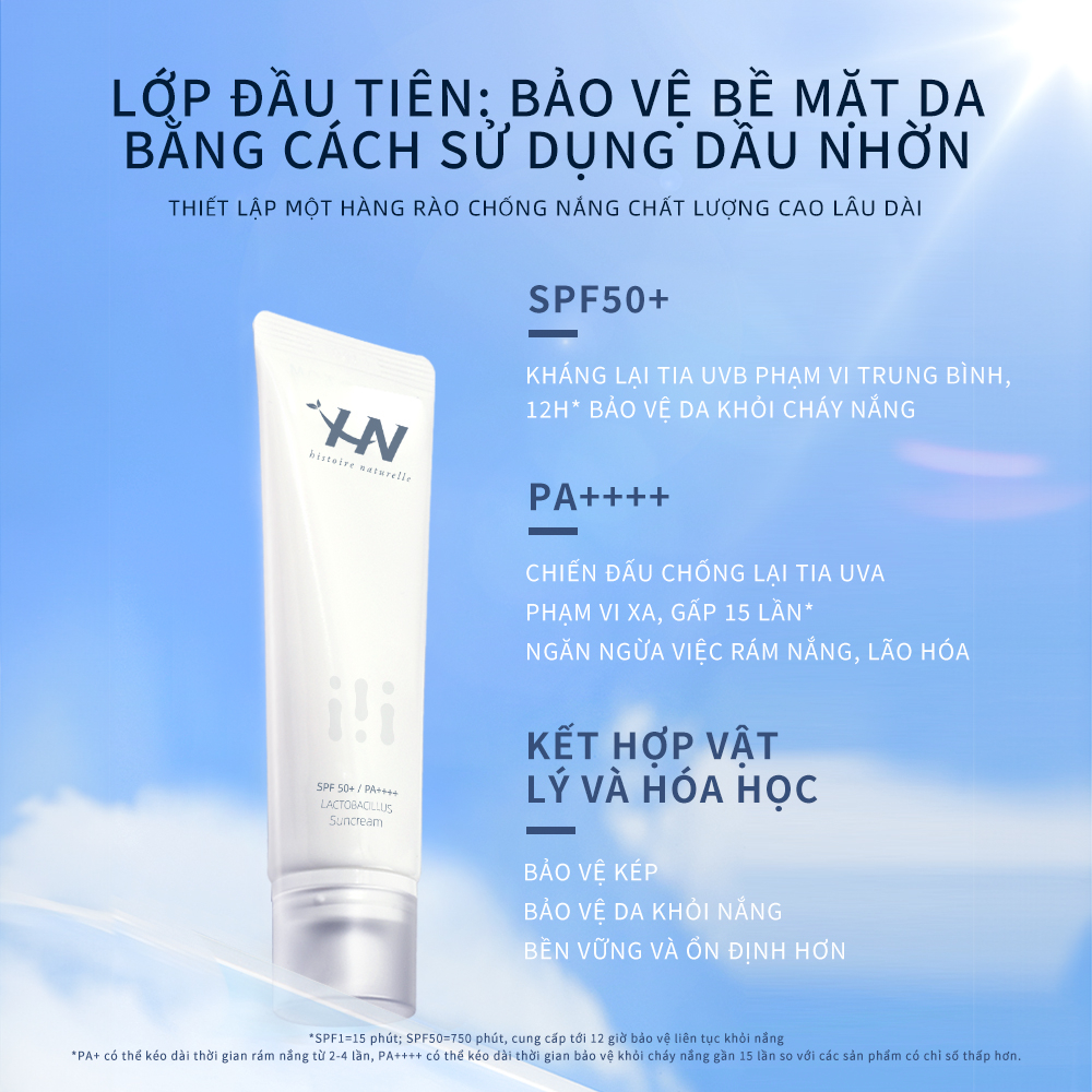 Kem Chống Nắng UVA&UVB Bảo Vệ Da Hoàn Hảo Và Làm Trắng Da SPF 50+ PA++++ HN Brightening Sunscreen 50ml