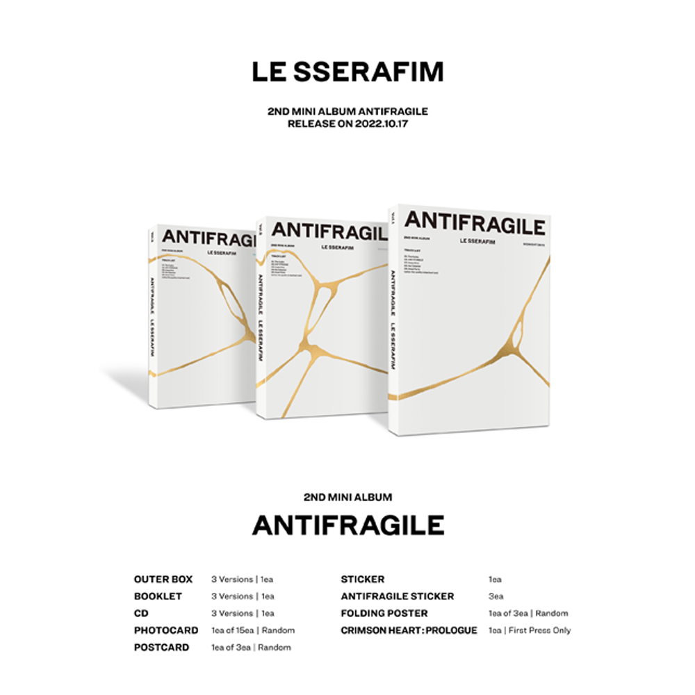 Album HYBE LABELS Le Sserafim 2 mini Antifragile phiên bản sách ảnh POB Synnara
