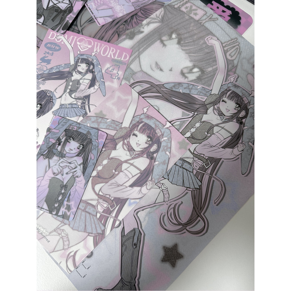 Bưu Thiếp Denim Hình Thỏ Trái Tim