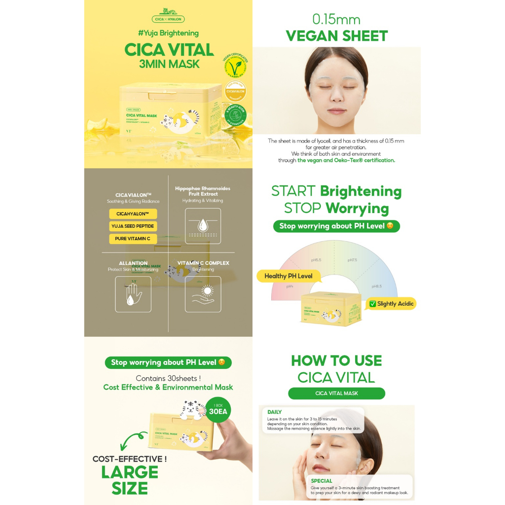 Mặt Nạ Cica / Vital / Cica Collagen / Reti-A Chăm Sóc Da Hàng Ngày 30ea / VTCOSMETICS