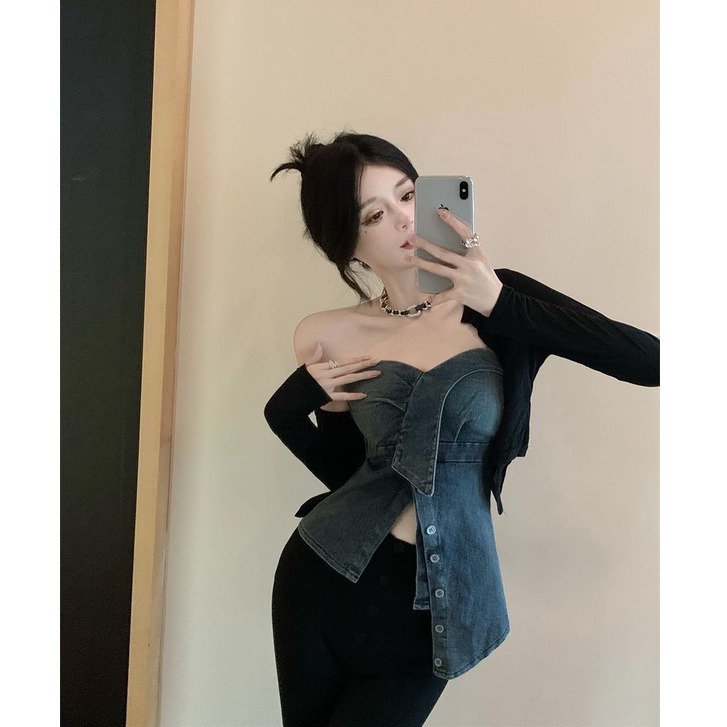 QADCOL Áo Thun Sát Nách Màu Trơn Dáng Ngắn Thời Trang Mùa Xuân Cho Nữ