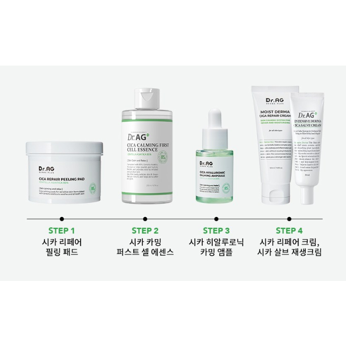 Tinh chất rau má làm dịu da mụn Dr.AG Cica Calming First Cell Essence 200ml + 50ml