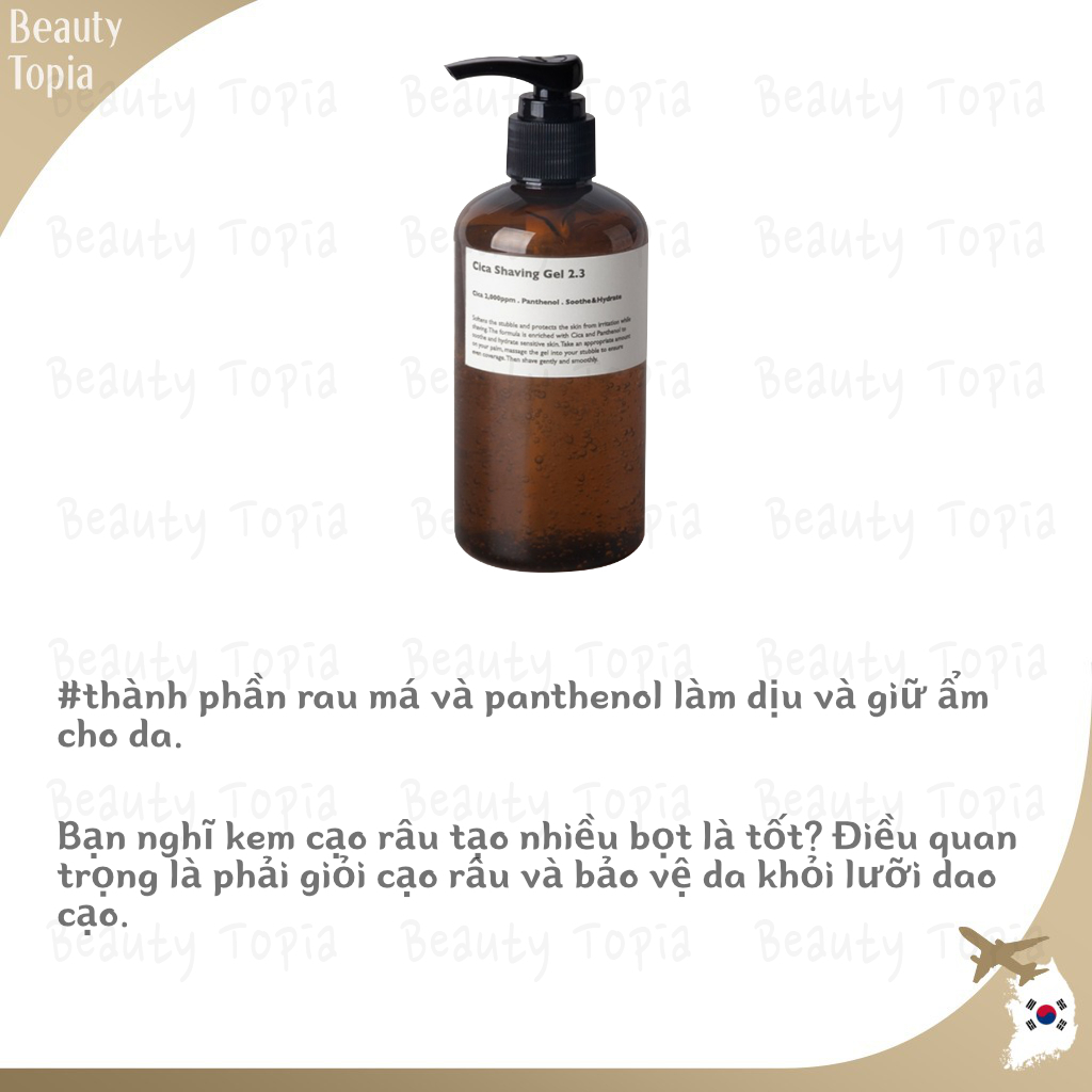 Lazy Society rau má gel cạo râu kem cạo râu Cica Shaving Gel 250ml