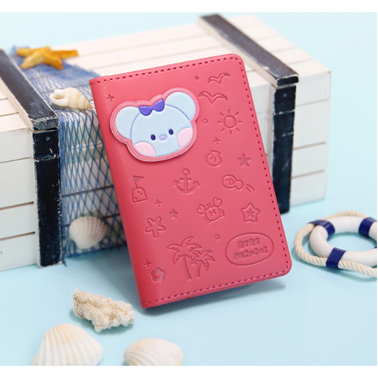 Ví Da PU Đựng Thẻ Gập Gọn Họa Tiết BT21 Minini Vancance