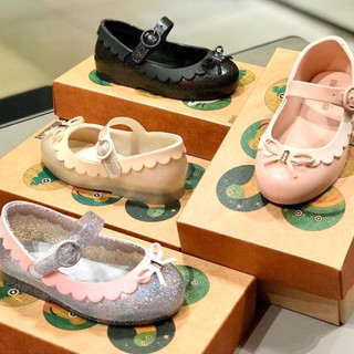 Mini melissa giày búp bê đính nơ xinh xắn cho bé gái