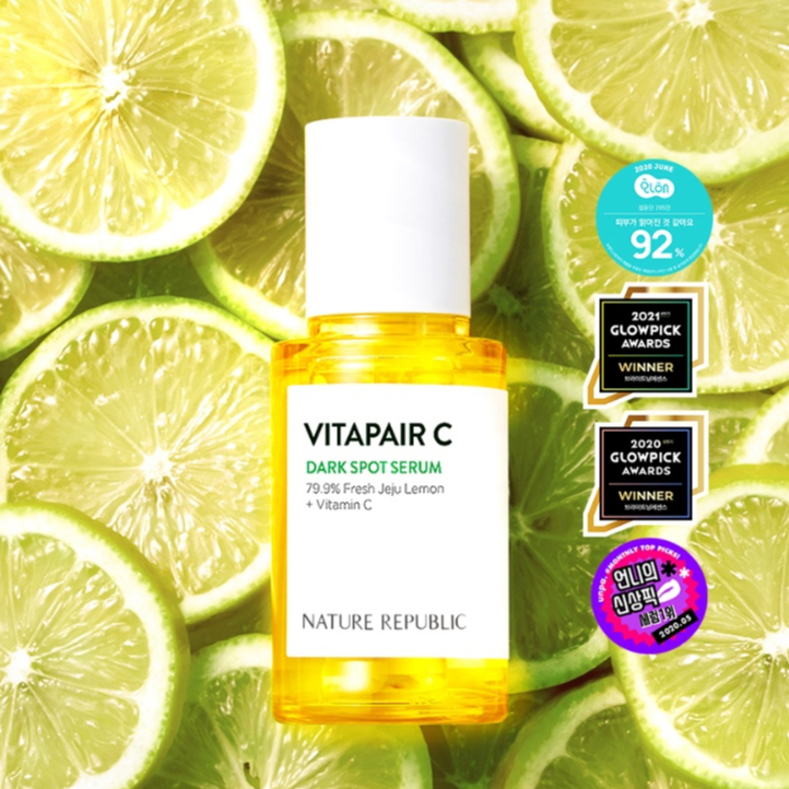 Bộ dưỡng sáng da mờ thâm Nature Republic Vita Pair C Blemish Serum Special Set