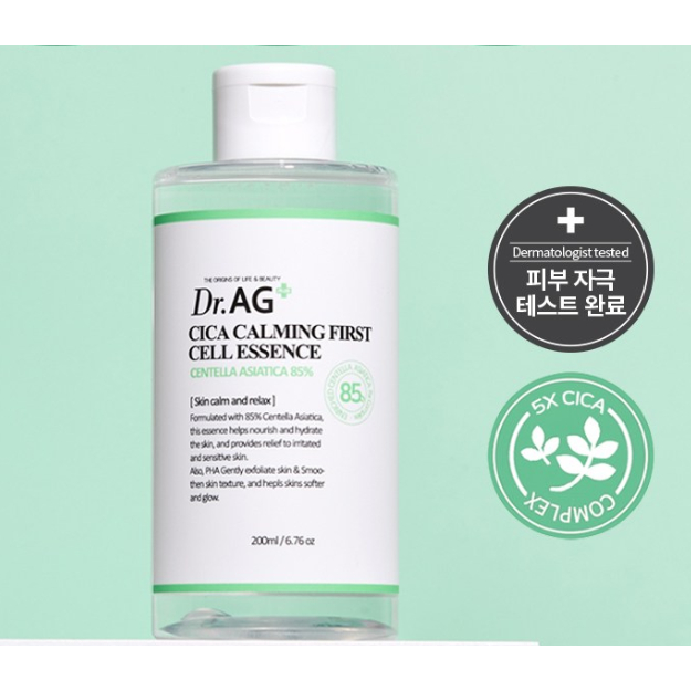 Tinh chất rau má làm dịu da mụn Dr.AG Cica Calming First Cell Essence 200ml + 50ml