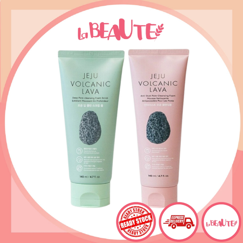 The face shop jeju volcanic lava deep pore cleansing foam scrub 140ml / anti-dust pore-cleansing foam 140ml