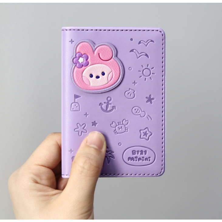 Ví Da PU Đựng Thẻ Gập Gọn Họa Tiết BT21 Minini Vancance