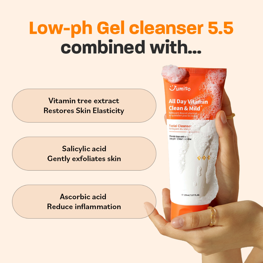 Sữa rửa mặt JUMISO All Day Vitamin Clean & Mild làm sạch lỗ chân lông 150ml