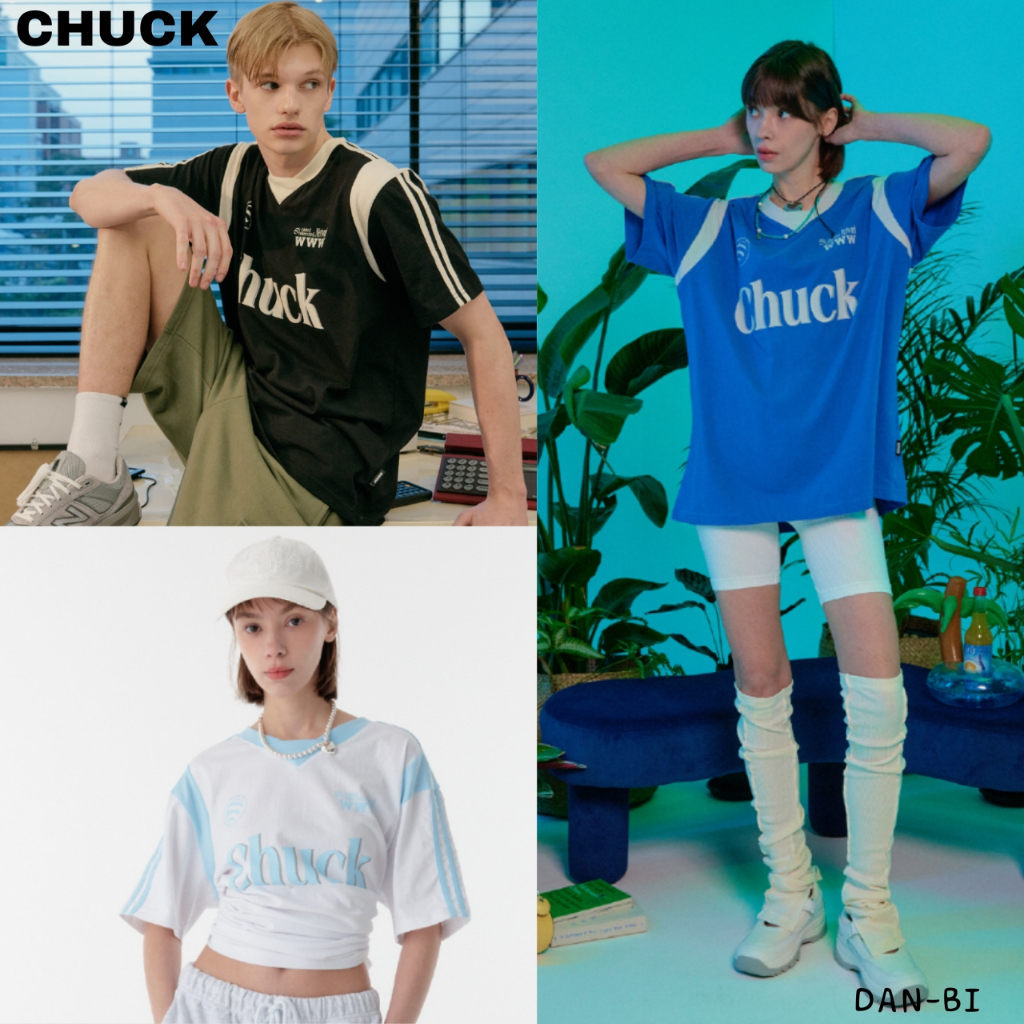 Uniform v-neck t-shirt / 4color / 100% authentic / korea product / loose fit