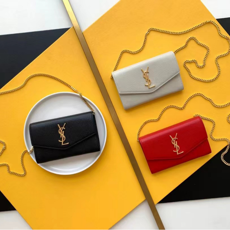 Hàng Có Sẵn Túi Bì Thư mini Mới Của Saint Laurent 607788 Túi Xách YSL Chính Hãng Phối Dây Xích Thời Trang Sang Trọng Cho Nữ