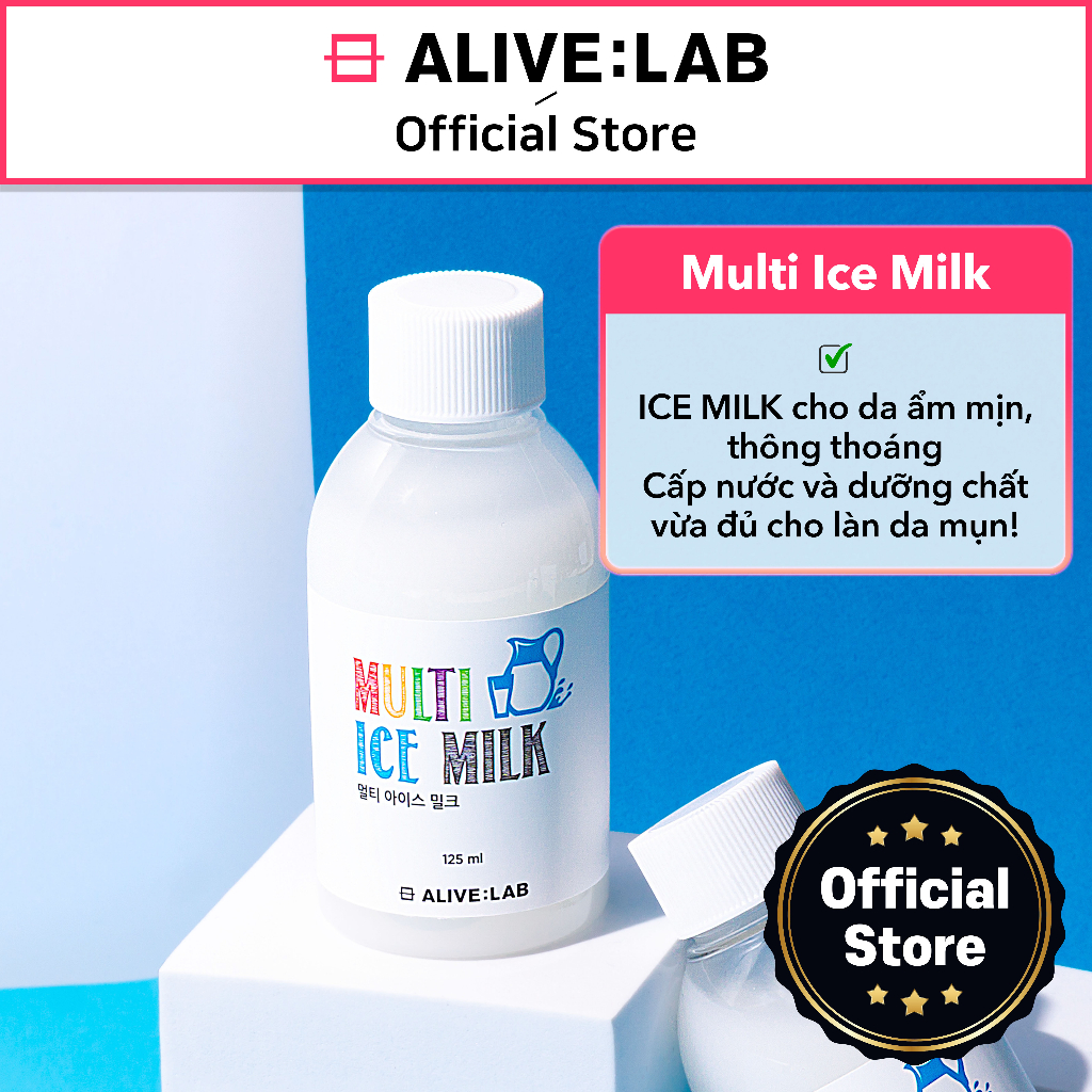 ALIVELAB Multi ICE Milk Cung cấp độ ẩm và dưỡng chất cần thiết cho làn da mụn và da khô 125ml