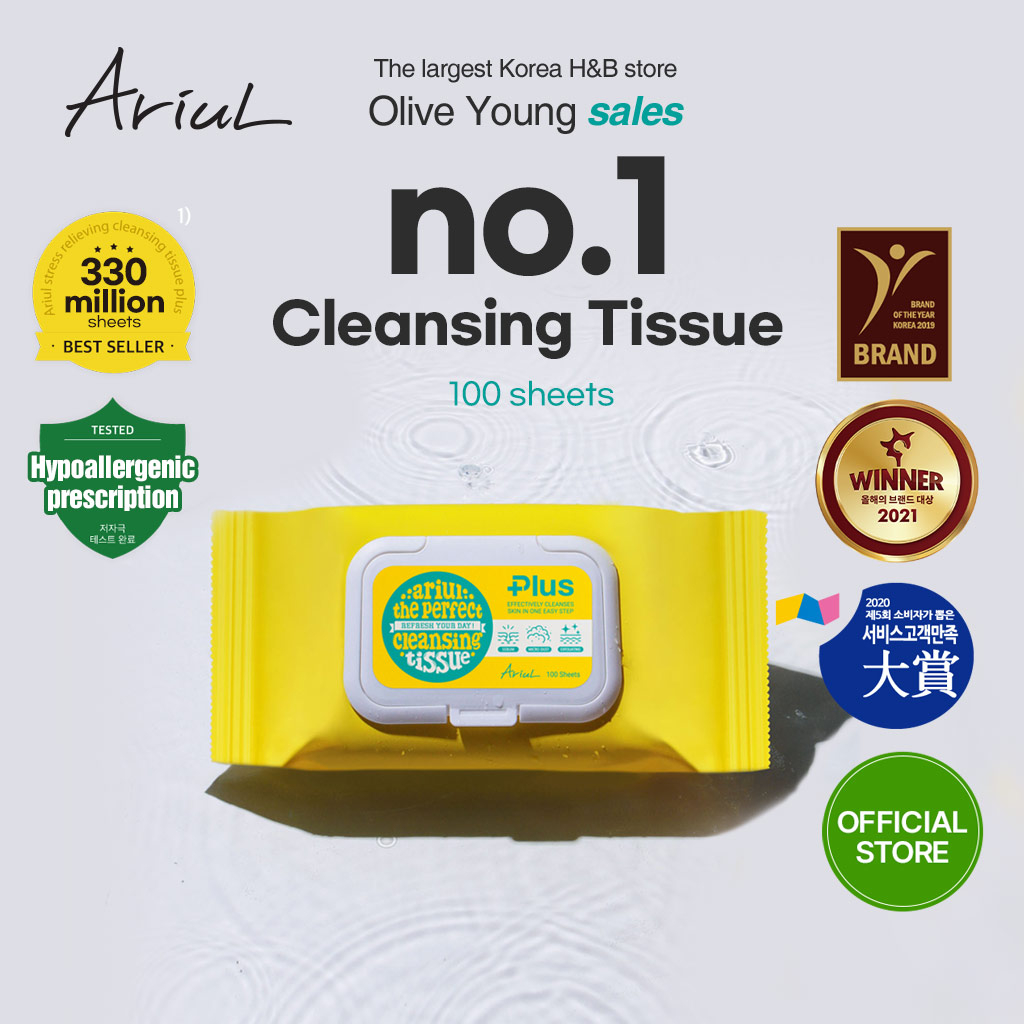 [Ariul Official] Khăn ướt tẩy trang Plus 100 tờ, Loại bỏ bụi mịn 99% không gây dị ứng - (ARTP004) A