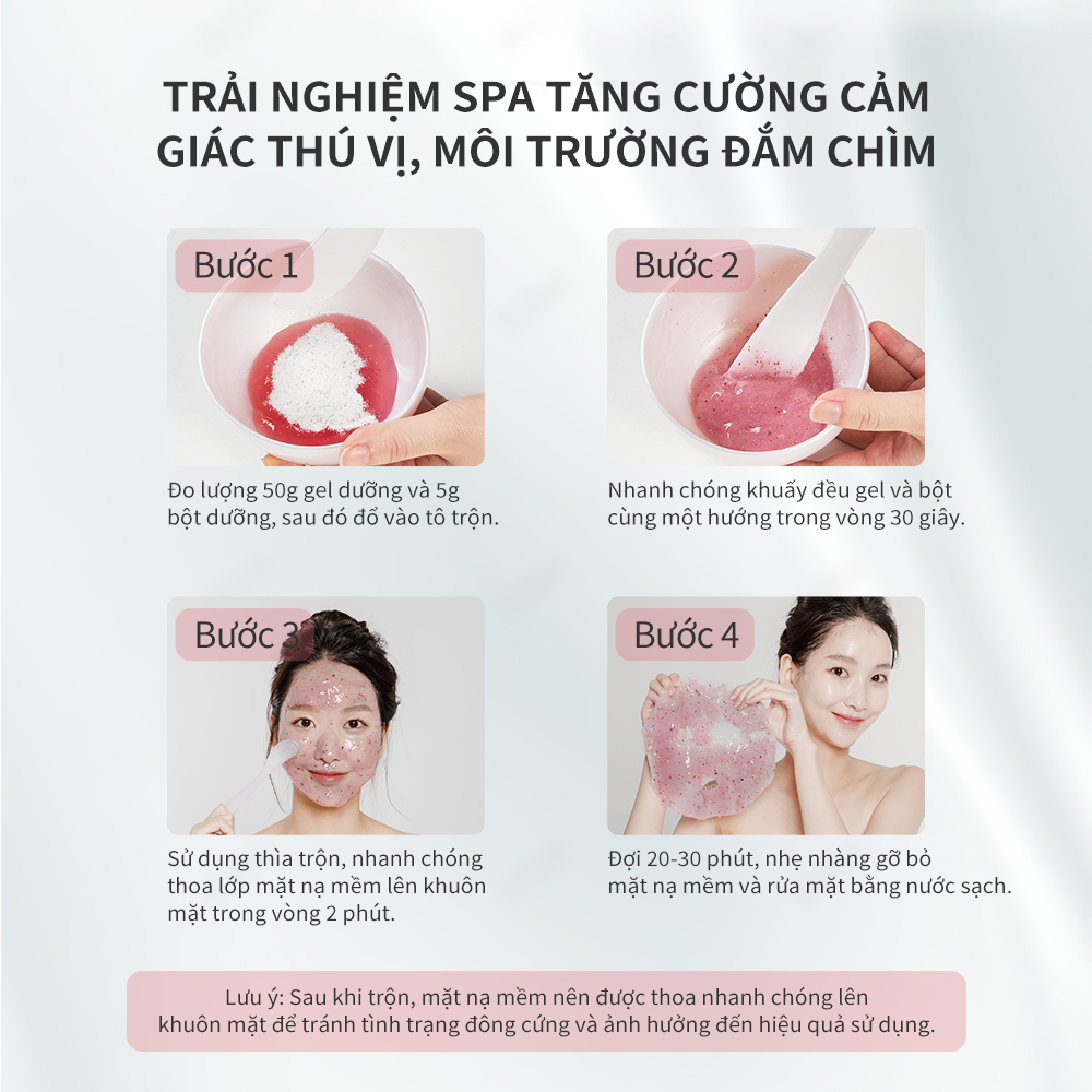 Mặt nạ dạng gel làm sáng và dưỡng ẩm chuyên sâu chống nếp nhăn làm săn chắc làn da HN Bulgarian Rose Spa Modelling Mask