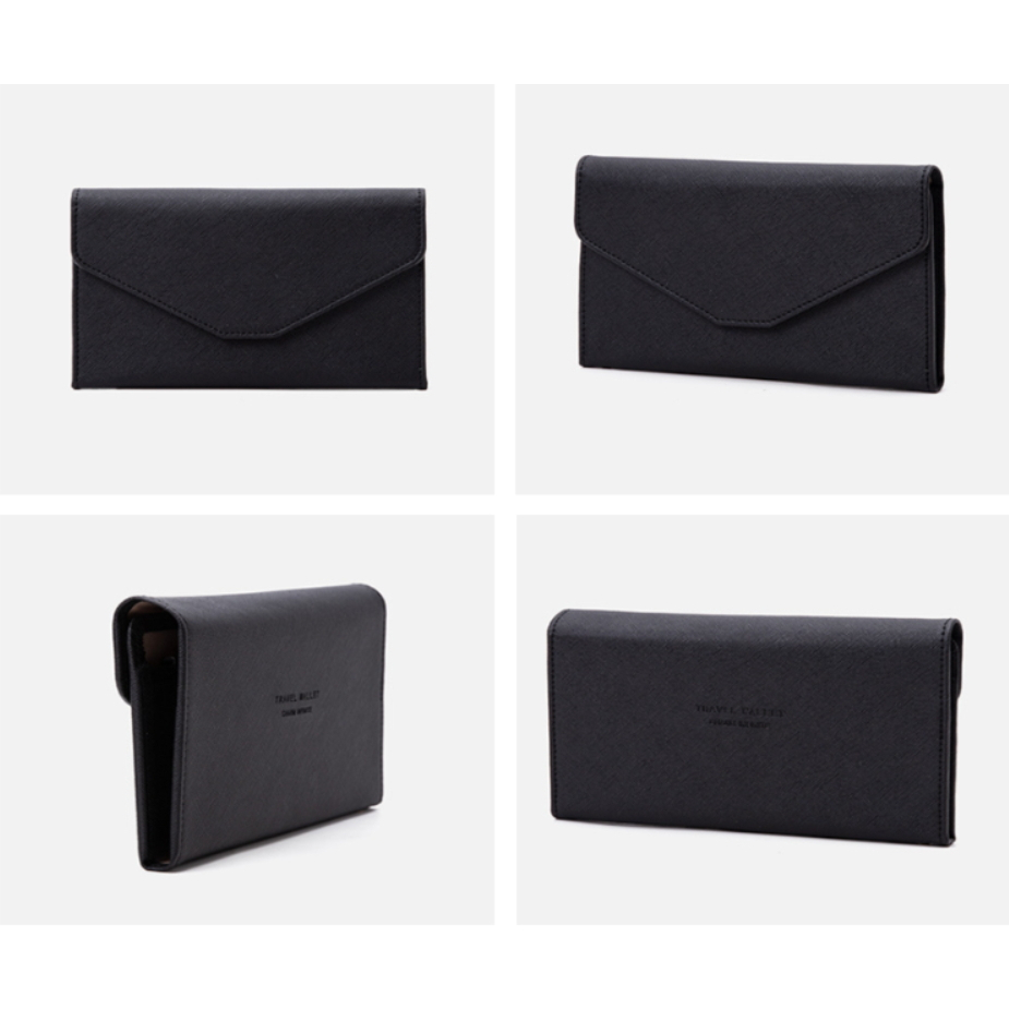 Da lên máy bay rfid anti-skimming passport holers bao gồm 9 pocket all-in-one wallet