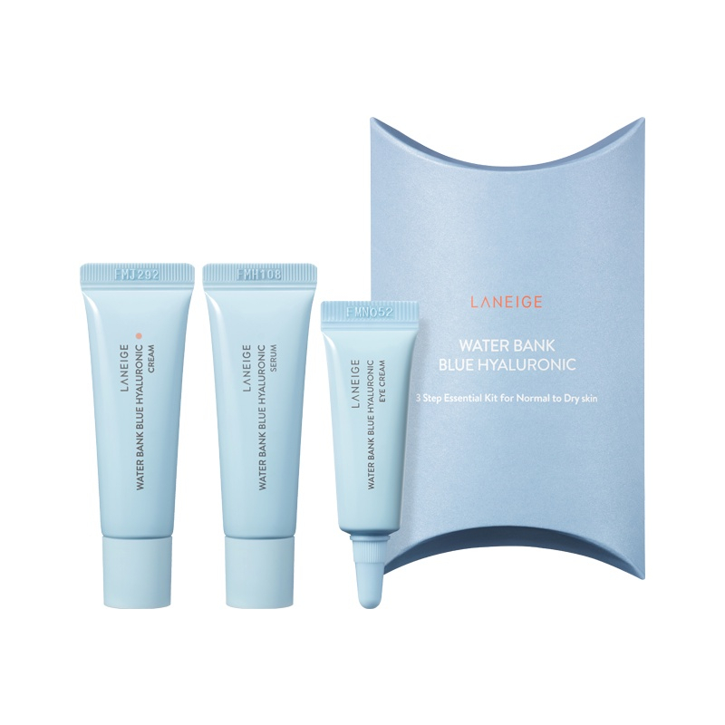 Laneige water bank blue hyaluronic 3 bước và 5 bước kit - da thường đến da khô & cobmination cho da dầu
