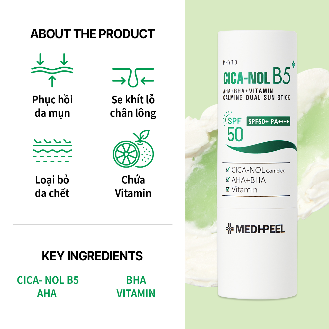 Thanh Chống Nắng Phyto Cicanol B5 AHA BHA Vitamin 9.5g