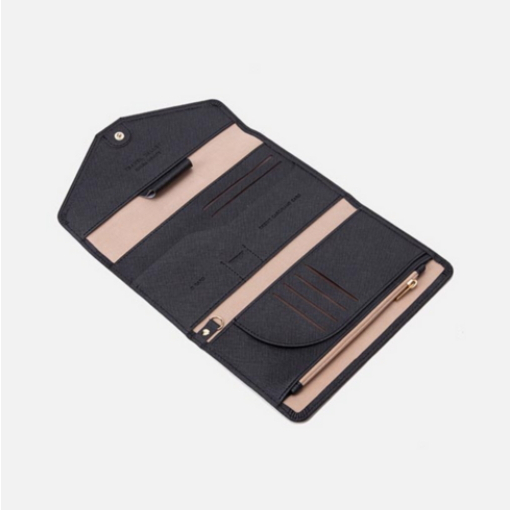 Da lên máy bay rfid anti-skimming passport holers bao gồm 9 pocket all-in-one wallet