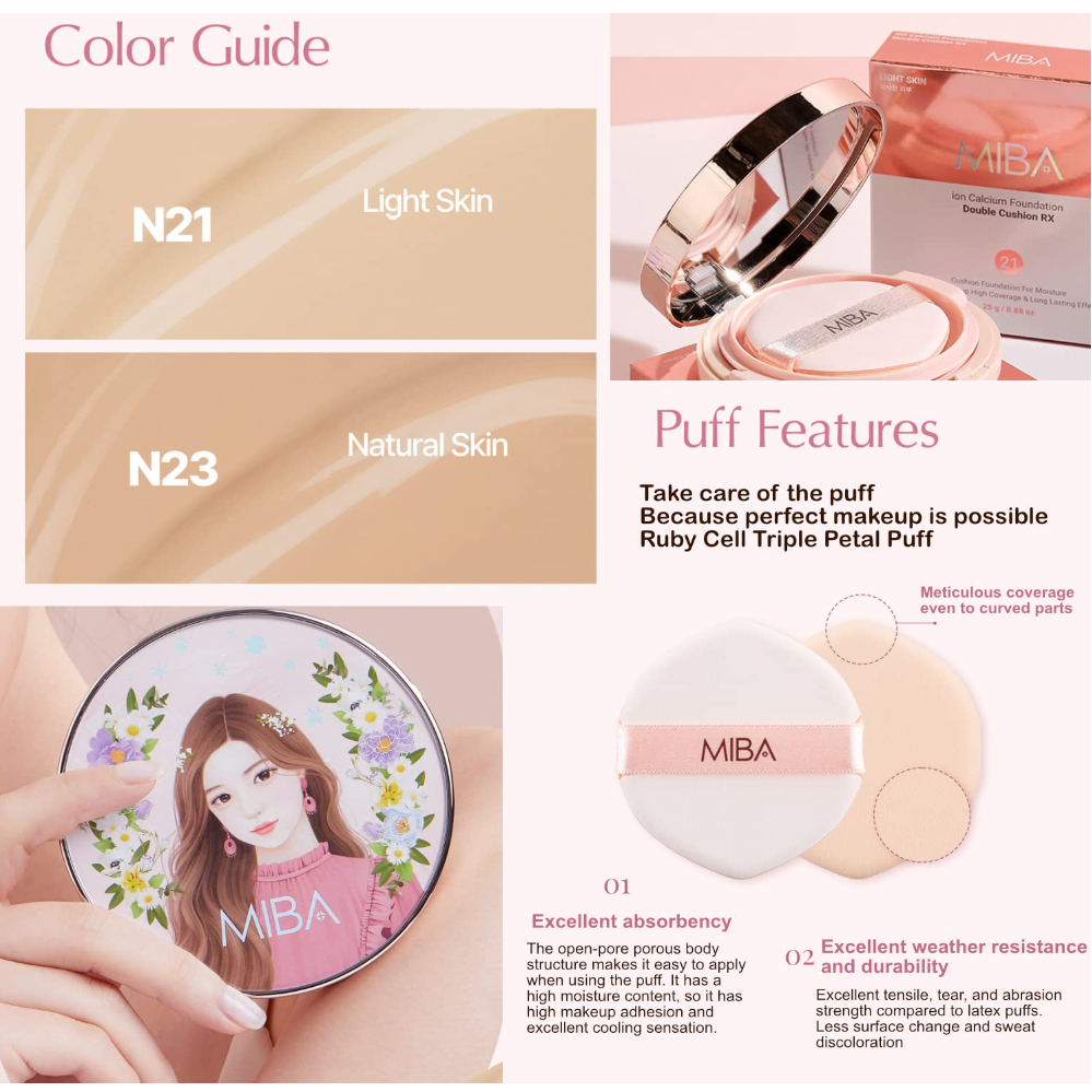 Kem Nền Dạng Cushion Kép SPF50 + PA + + + + Ion MIBA