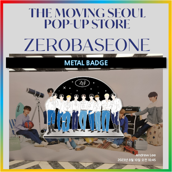 (+ Sự kiện thẻ ảnh) Huy hiệu kim loại ZEROBASEONE ZB1 The Moving Seoul Pop-up Store