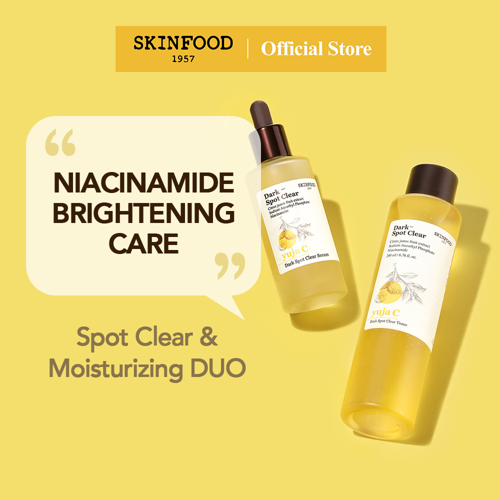 [SKINFOOD] Set toner và serum SKINFOOD vitamin C niacinamide làm sáng da hiệu quả 200ml 50ml