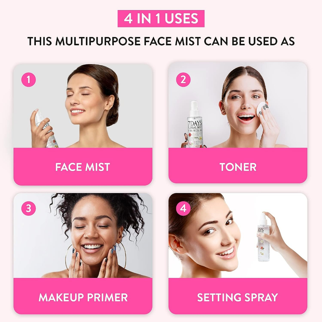7days floral hydrating mist 150ml từ hàn quốc / skin hydrating mist / perfect blend of 6 hoa / hương hoa