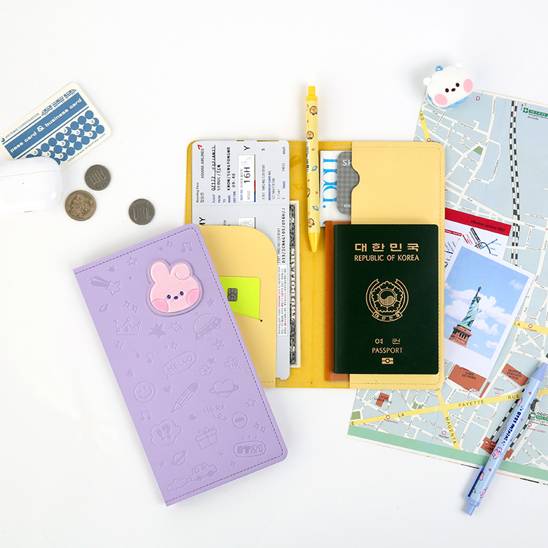 Bao Da Bọc Hộ Chiếu mini In Hình BT21 2023