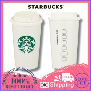 Bình starbucks korea 16oz stainless steel cream / jdn cream to go cup tumbler 355ml