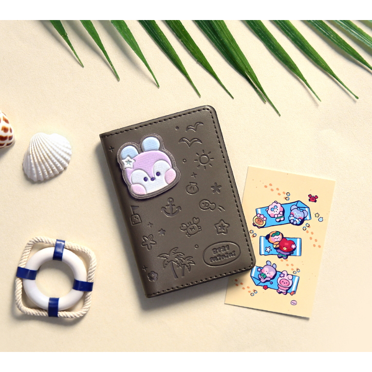 Ví Da PU Đựng Thẻ Gập Gọn Họa Tiết BT21 Minini Vancance