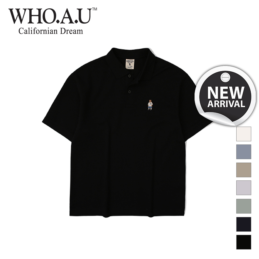 Áo thun WHO.A.U WHHAD3711U Steve 70% cotton 30% polyester tay ngắn có cổ thời trang unisex