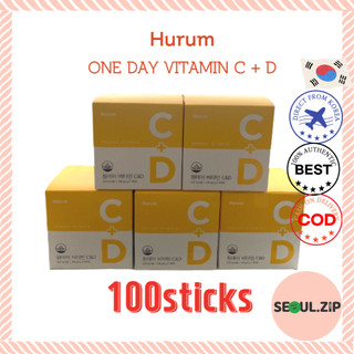 🇰🇷 hộp 100 que vitamin c + d phấn phủ 2g x 100 vitamin c hàn quốc chính hãng hurum oneday