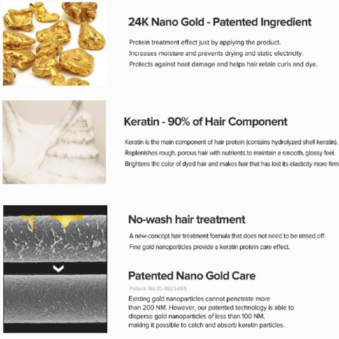 Ihee queens gold keratin keeper 100ml từ hàn quốc / 24k nano gold & injection of keratin / keratin supplement hair essence