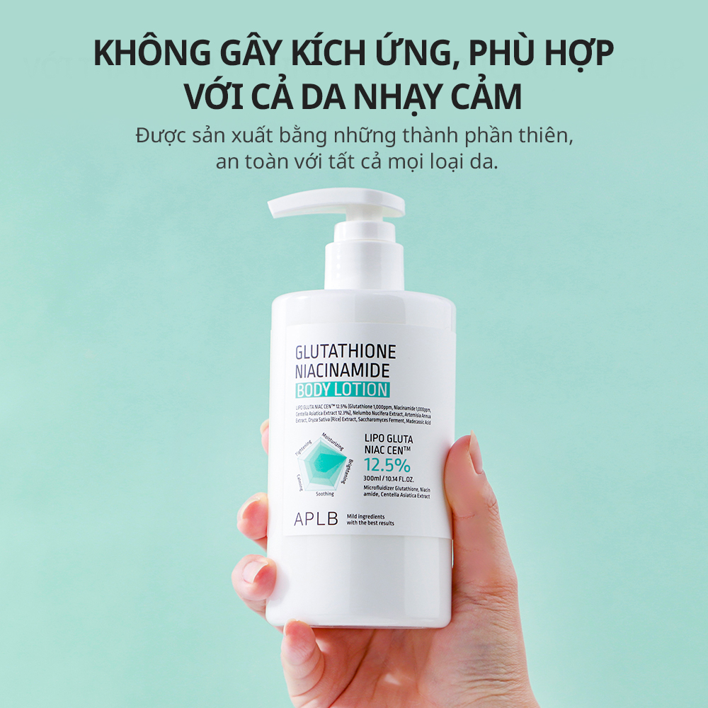 Sữa Dưỡng Thể APLB Glutathione Niacinamide Body Lotion 300ml Trắng Da Dưỡng Ẩm