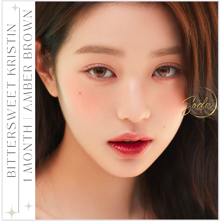 [Hapa Krisitin] Bitter Sweet Kristin_Olive Brown, Nâu Hổ Phách, Ống Kính 1 Phút (Nhíp + Hộp Đựng + T