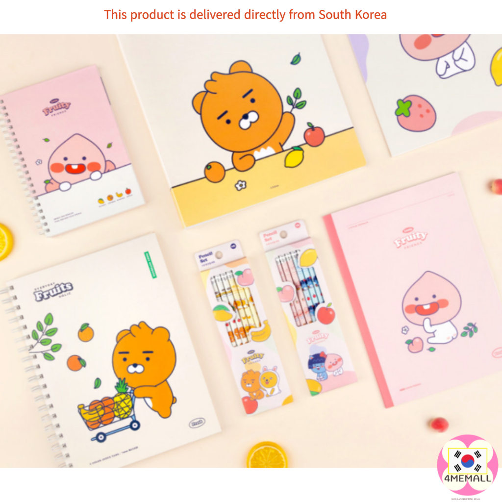 Bộ bút chì tẩy trái cây little kakao friends hb 8p / 1set