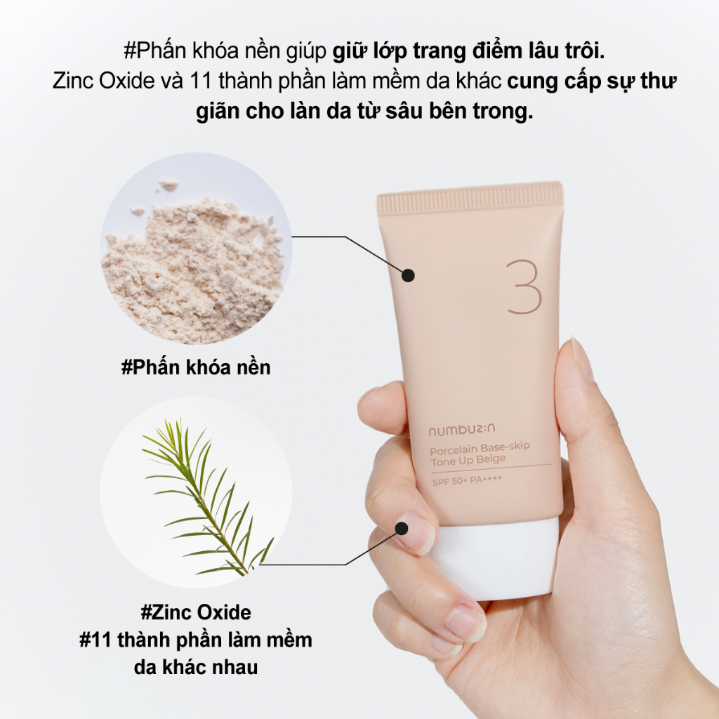 Kem nâng tông numbuzin Porcelain Base-skip màu be số 3