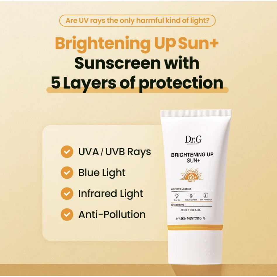 Set 4 chai Kem Chống Nắng Dưỡng Sáng Da, Nâng Tông Tự Nhiên, Kiểm Soát Dầu Dr.G Brightening Up Sun+ SPF50+ PA+++  35ml x 2ea + 10ml x 2ea